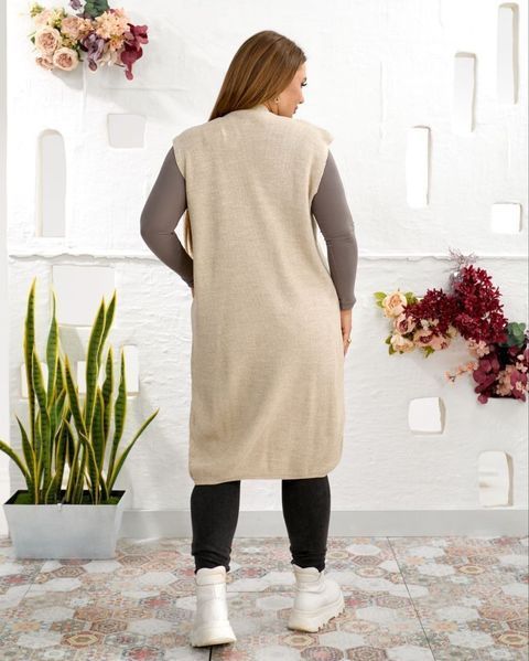 Кардиган-жилет оверсайз из акрила и шерсти оверsайз ONE SIZE (2цв) "SHANNY" недорого от прямого поставщика 2PLBEG1363-1141v фото