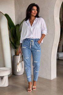 Джинсы женские из джинса 48-50, 52-54, 54-56 "ST. COUTURE" недорого от прямого поставщика 2PLGU1438-371_мом_миу_v фото