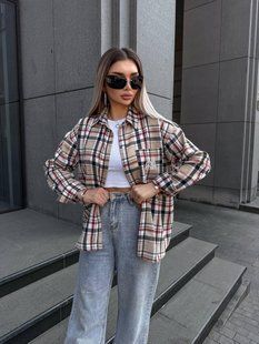 Жіноча сорочка у клітинку фланель накат *міу міу * 48-50 "LOOK AT ME" недорого від прямого постачальника AV5 -10509a/14 фото