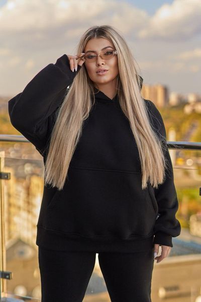 Худи женское трехнить с начесом 40-42, 44-46, 48-50, 52-54 (8цв.) "TEVI " от прямого поставщика Sin1510-7735a/жен фото