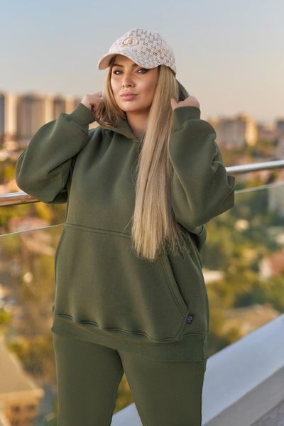 Худи женское трехнить с начесом 40-42, 44-46, 48-50, 52-54 (8цв.) "TEVI " от прямого поставщика Sin1510-7735a/жен фото