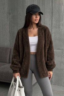 Кардиган жіночий з альпаки з об'ємними рукавами та манжетами S-XL, ONE SIZE (2кол) "MASLOVA" недорого від прямого постачальника APR103-1122v фото