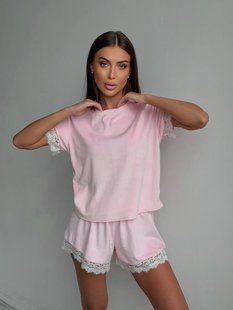 Пижама с кружевом женская из велюра 42, 46 (4цв) "OSIPOVA" недорого от прямого поставщика RIN4962-757v фото
