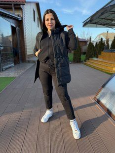 Костюм-тройка женский из плаща 46, 50 "VLADA" недорого от прямого поставщика RIN4949-749VL_черный_v фото
