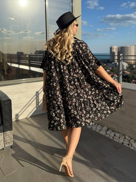 Платье oversized из софта 50-54, 56-60, 62-66 (2цв) "DEFFILE" недорого от прямого поставщика 2PLBEG1377-0125v фото