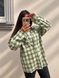 Стильная женская рубашка в клетку из фланели с деликатными камнями oversize (2цв) "ASPERAMO" недорого от прямого поставщика Rin1545-7101_пр_кл_зел_бел_v фото 4