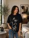 Футболка базовая женская oversize с стильным накатом из кулира 42-46 (5цв) "BONJOUR" недорого от прямого поставщика RIN1551-М72_доберман_v фото 3
