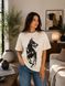 Футболка базовая женская oversize с стильным накатом из кулира 42-46 (5цв) "BONJOUR" недорого от прямого поставщика RIN1551-М72_доберман_v фото 1