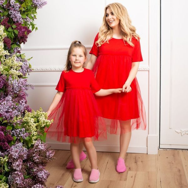 Сукня для дівчинки з трикотажу family look 110-116, 122-128, 134-140 (4кол) "DEVA" недорого від прямого постачальника RIN5041-299_Family look_дочка_v фото