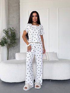 Костюм-тройка женский из трикотажа 42-44, 46-48 (3цв) "ANNABELLE" недорого от прямого поставщика AV4930-1749_пр_сердечки_цв_v фото