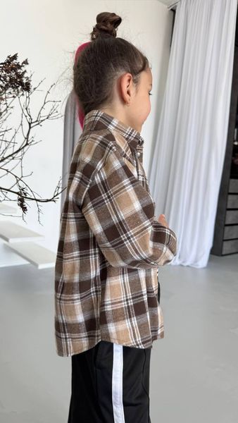 Сорочка дитяча для дівчаток з фланелі 116, 122, 128, 134, 140, 146 "CAPRIZZ MODA" недорого від прямого постачальника Sin811-005_клетка_шок_v фото