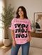 Футболка женская oversize из кулира 42-46 (5цв) "BONJOUR" недорого от прямого поставщика RIN1551-М14_love_наоборот_v фото 1