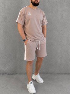 Чоловічий костюм з футболкою та шортами з двонитки M, L, XL, XXL (5кол) "VITVIELLI" недорого від прямого постачальника Av4909-1082_на_футболке_лого_v фото