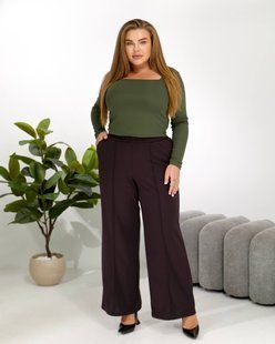 Широкие брюки женские из крепдайв 48-50, 52-54, 56-58 (4цв) "MADAME" недорого от прямого поставщика RIN2330-217v фото