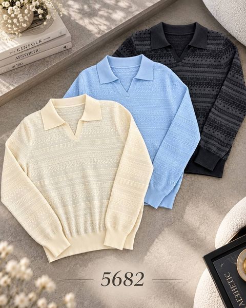 Светр поло унісекс з трикотажу 42-48, ONE SIZE (3кол) "OPTSHOP" недорого від прямого постачальника RIN1553-5682_полоска_v фото