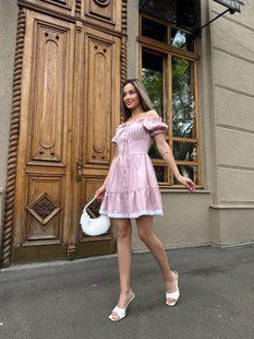 Плаття жіноче софт із мереживом 42-44, 46-48 (3кв) "PINK GALAXY" недорого від прямого постачальника Rin4945-039a фото