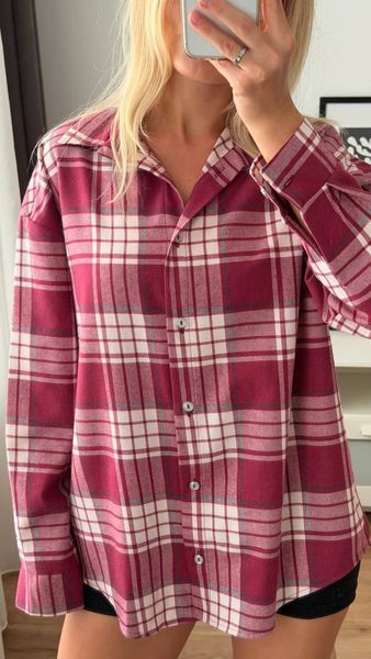 Рубашка из фланели oversized (3цв) "LASAS" недорого от прямого поставщика Sin1522-255_клетка_v фото