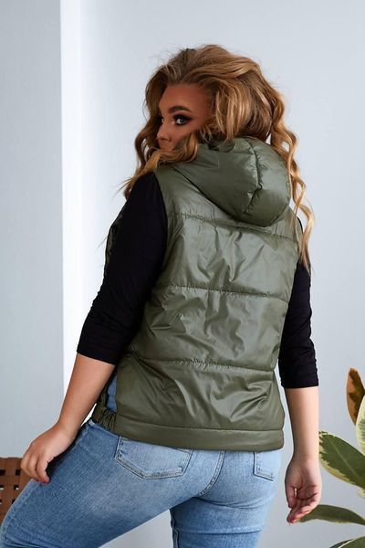 Жилетка жіноча плащівка Синтепон+ Силікон-150 50-52,54-56,58-60(2кв)"LEVMODA "дорого від прямого постачальника Rin2331 -010a/2 фото
