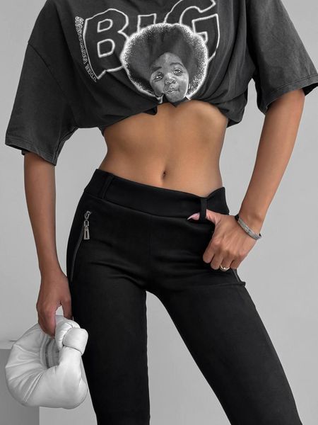 Лосины женские замша на дайвинге S-M; L-XL ( пояс +90 гр) (2цв) " VLASOVA" от поставщика 2PLGU1432-254a фото