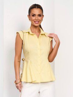 Блузка-сорочка жіноча з льону 2XL, S, M, L, XL "REMISTORE" недорого від прямого постачальника Razg3591-SV743_желтый_v фото