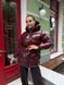 Пуфер женская стеганая куртка с капюшоном и поясом из лака 42-44, 46-48 "MOLLY FASHION" недорого от прямого поставщика 2PLGU788-808_цв_вишн_v фото 4
