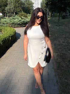 Сукня жіноча з костюмної тканини з асиметричною довжиною 48-50, 52-54, 56-58, 60-62 (3кол) "PEONY" недорого від прямого постачальника RIN2318-амораv фото