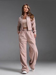Спортивний костюм жіночий з двостороннього флісу S, L, XL "REMISTORE" недорого від прямого постачальника Razg3591-766_бежевый_v фото