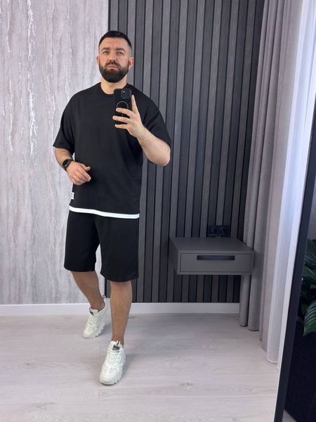 Стильный мужской костюм: футболка и шорты, из двухнитки M, L, XL, XXL (7цв) "VITVIELLI" недорого от прямого поставщика Av4909-1075v фото