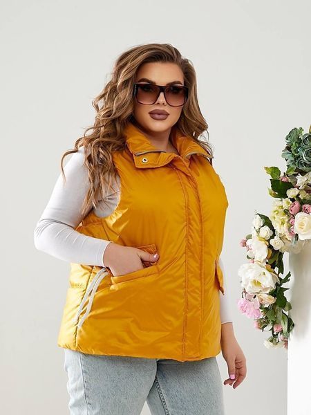 Жилетка жіноча плащівка синтепон -150 50-52;54-56;58-60(4цв)"LEVMODA "дорого від прямого постачальника Rin2331 -035a фото