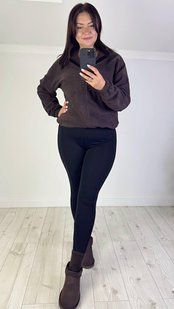 Лосіни зі штрипками трикотаж на флісі посадка висока 54,56,58 (2кол) "HARSIZE" недорого від прямого постачальника Av871 -537a/батал фото