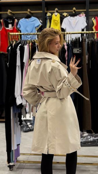Тренч жіночий з плащівки з актуальним кроєм oversize S, M, L (2кол) "BONJOUR" недорого від прямого постачальника RIN1551-140801f_тренч_v фото