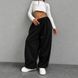 Штаны оверсайз женские из двустороннего флиса с затяжками ONE SIZE (4цв) "DEVIL" недорого от прямого поставщика AV878-231_v фото 2