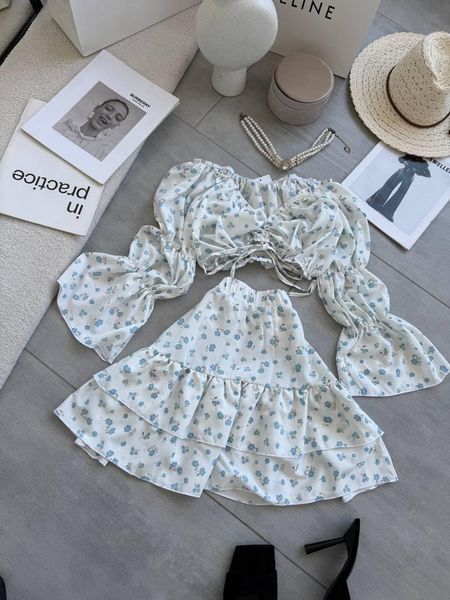 Костюм жіночий софт топ і спідниця в принт 42-46 універс "BUTIK" від постачальника Sin1528-262s фото