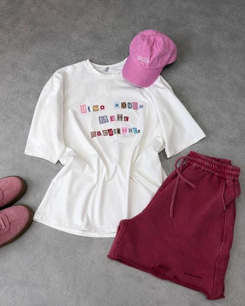 Футболка женская с надписью &laquo;just smile&raquo; из турецкого куліра 42, 48 "LK BRAND" недорого от прямого поставщика Rin4943-322_надпись_v фото