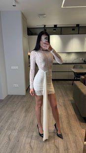 Платье мини масло с кружевом 42-44,44-46 (2кол) "CRYSTAL BRAND" недорого от прямого поставщика Sin1525-1291a фото