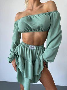 Костюм 2-ка женский топ и юбка 42-46 (one size) (2цв) "BLABLADRESS" недорого от прямого поставщика Sin824/825-1543a фото