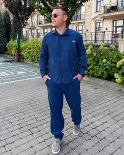 Костюм мужской двоечка из вельвета с рубашкой и брюками 44-46, 48-50, 52-54, 56-58 (5цв) "QUARTETTO" недорого от прямого поставщика 2PLBEG1405-4173v фото