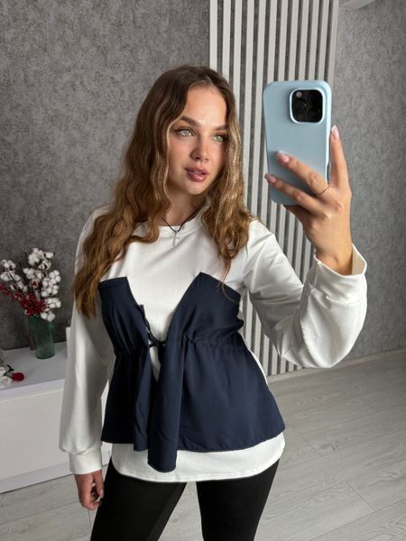 Женский свитшот с имитацией корсета- 42-44, 46-48 "DEVA" недорого от прямого поставщика 2PLGU788-527v фото