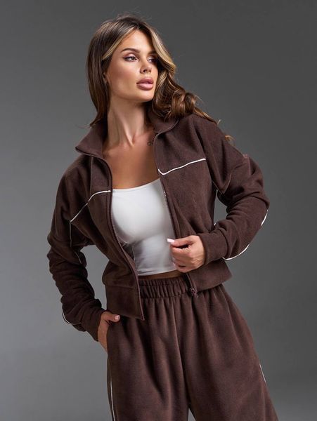 Спортивний костюм жіночий з двостороннього флісу S, L, XL "REMISTORE" недорого від прямого постачальника Razg3591-766_шоколад_v фото