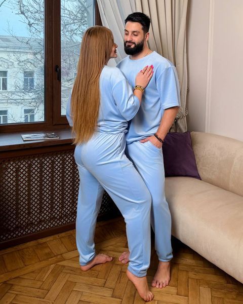 Костюм мужской унисекс из велюра с футболкой и штанами 46-48, 50-52, 54-56 (4цв) "LARA" недорого от прямого поставщика Razg4413-15605_унисекс_мужской_v фото