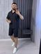 Мужской костюм с шортами из льна M-L, L-XL, XL-XXL "LOOK AT ME" недорого от прямого поставщика AV5-10541_черн_v фото 3