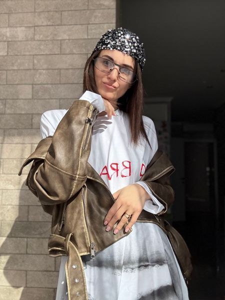 Жіноча шапка з паєтками ONE SIZE (3кол) "MILANO LOOK" недорого від прямого постачальника RIN4935-1002_пайетки_v фото