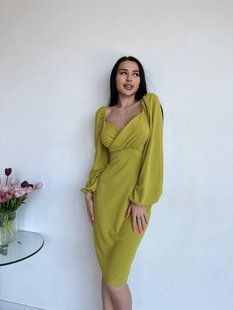 Платье женское коктейльное креп-дайвинг S,M,L,XL "SOKOLOVA" недорого от поставщика 2PLGU1070-269i_лимонный фото