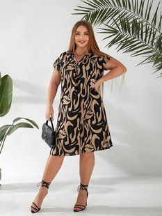 Сукня жіноча з штапелю 48, 50, 52, 54, 56, 58 "JEMWEAR" недорого від прямого постачальника RIN1558-2043_принт_абстракт_v фото
