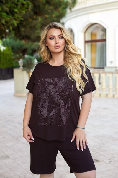 Прогулянковий костюм жіночий з турецького трикотажу 52-54, 56-58, 60-62 (5кол) "BONAEMI" недорого від прямого постачальника Sin1014-0697v фото
