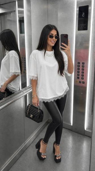 Футболка женская с нежным кружевом, из куліра 42, 48 (2цв) "KIKI" недорого от прямого поставщика 2PLBEG1408-037v фото