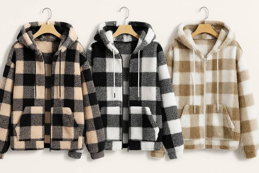 Женское худи в клетку на флисе 48-54 (3цв) "PAPAFASHION" недорого от прямого поставщика Razg6260-1847y батал фото