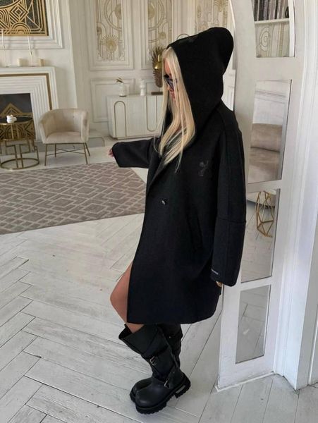 Пальто женское кашемировое с капюшоном 50-54(3 кол.) "Papafashion " недорого от прямого поставщика Razg6260-4302a/батал фото