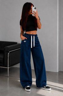 Джинсы женские wide leg с высокой посадкой и свободным широким кроем 42-44, 46-48, 50-52, 52-54 "ST. COUTURE" недорого от прямого поставщика 2PLGU1438-386v фото