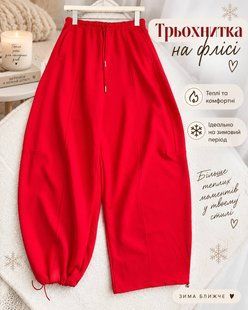 Женские тёплые брюки оверсайз на флисе с затяжками из трехнитки на флисе 42-48 (5цв) "POSMITNUY" недорого от прямого поставщика RAZG6220-2033v фото